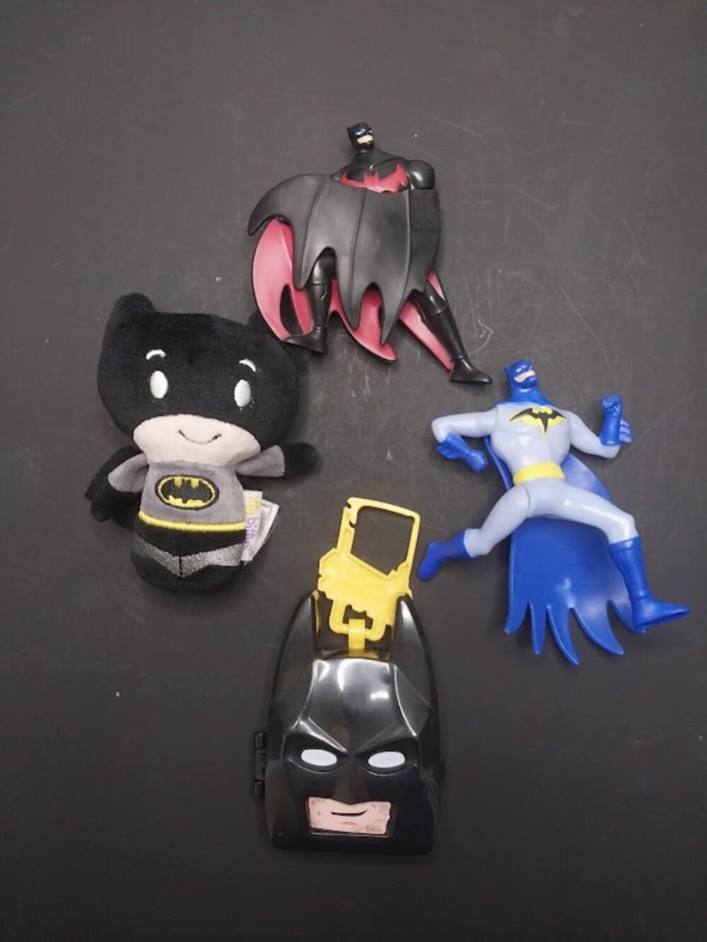 Itty Bittys Batman Mini Plush & 3 McDonalds Batman Toys
